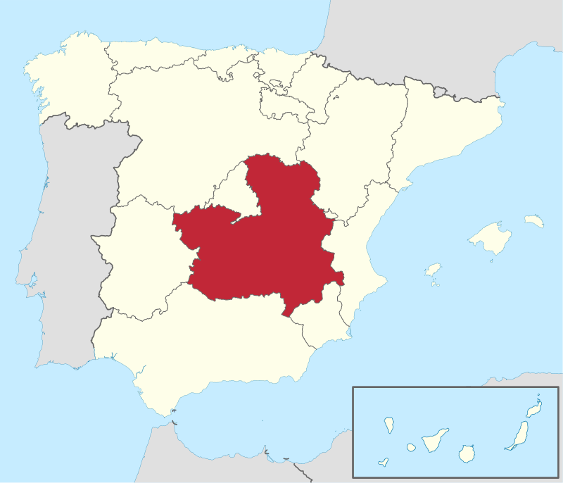 Ubicación de Castilla-La Mancha en España
