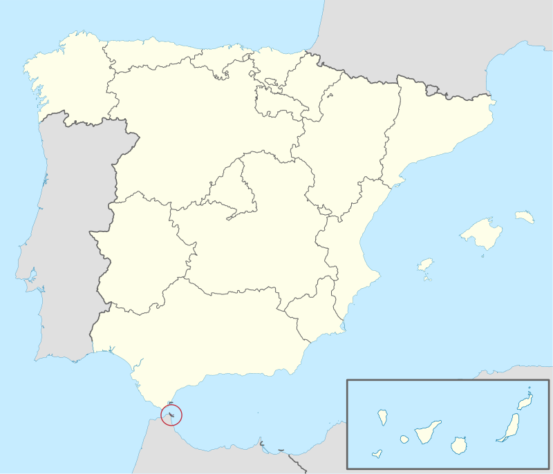 Ubicación de Ceuta en España