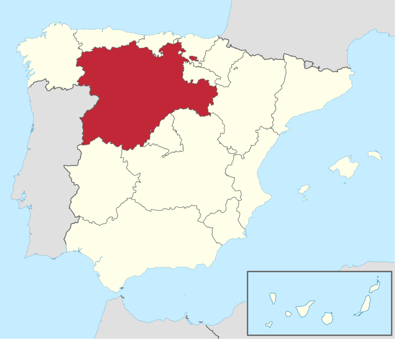 Ubicación de Castilla y León en España
