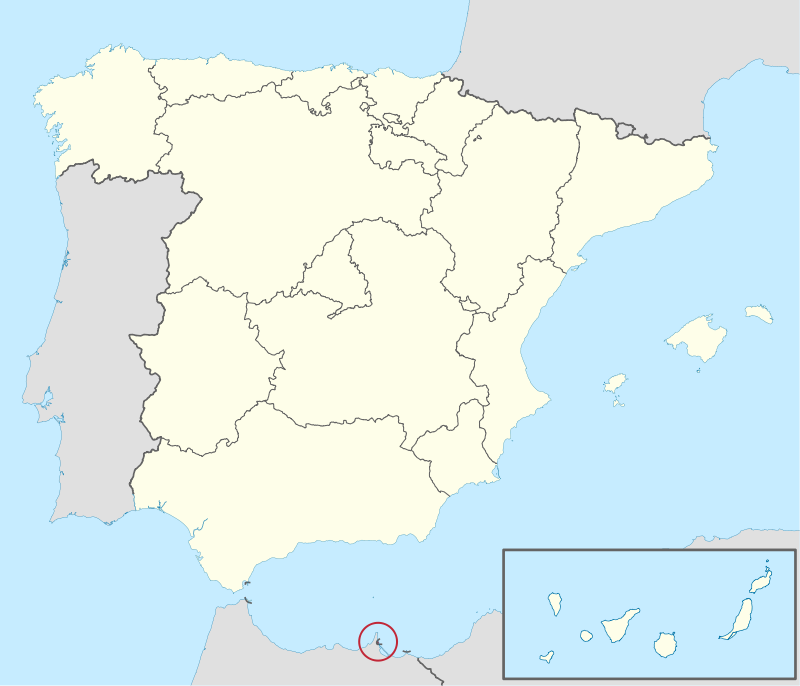 Ubicación de Melilla en España