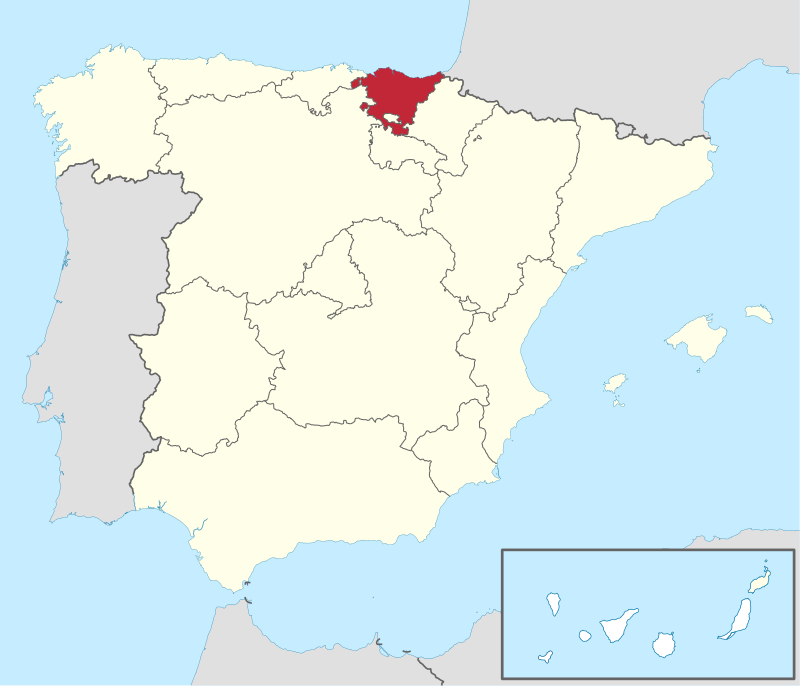 Ubicación del País Vasco en España