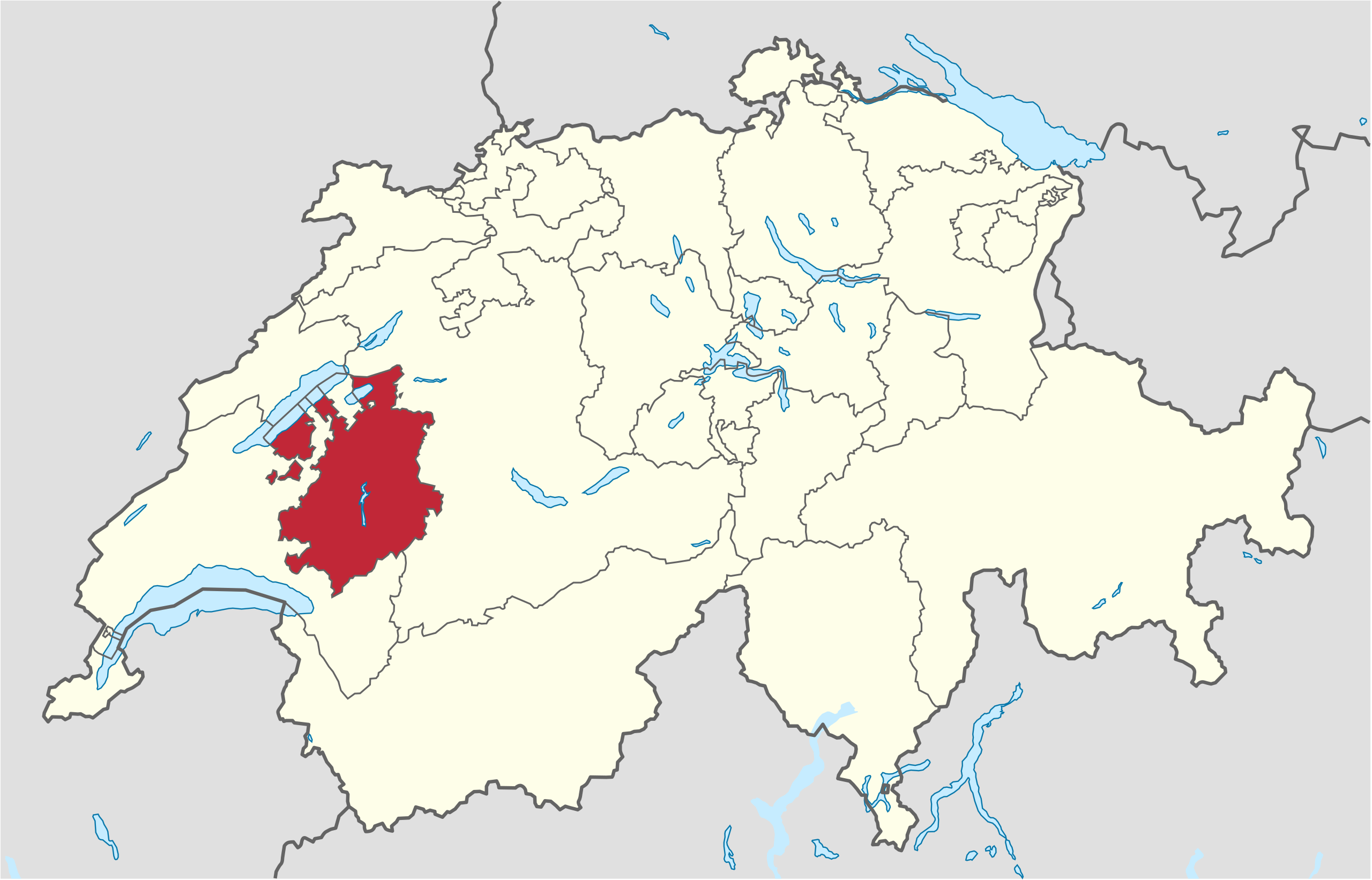 Ubicación en Suiza: Cantón
