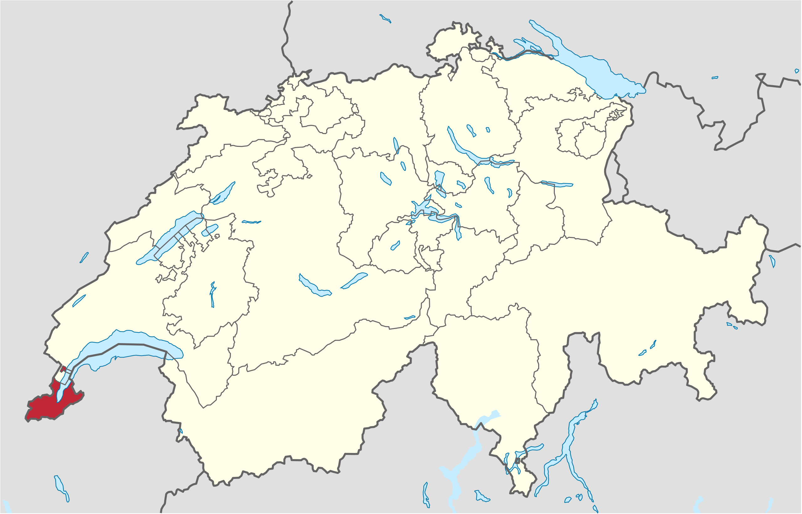 Ubicación en Suiza: Cantón