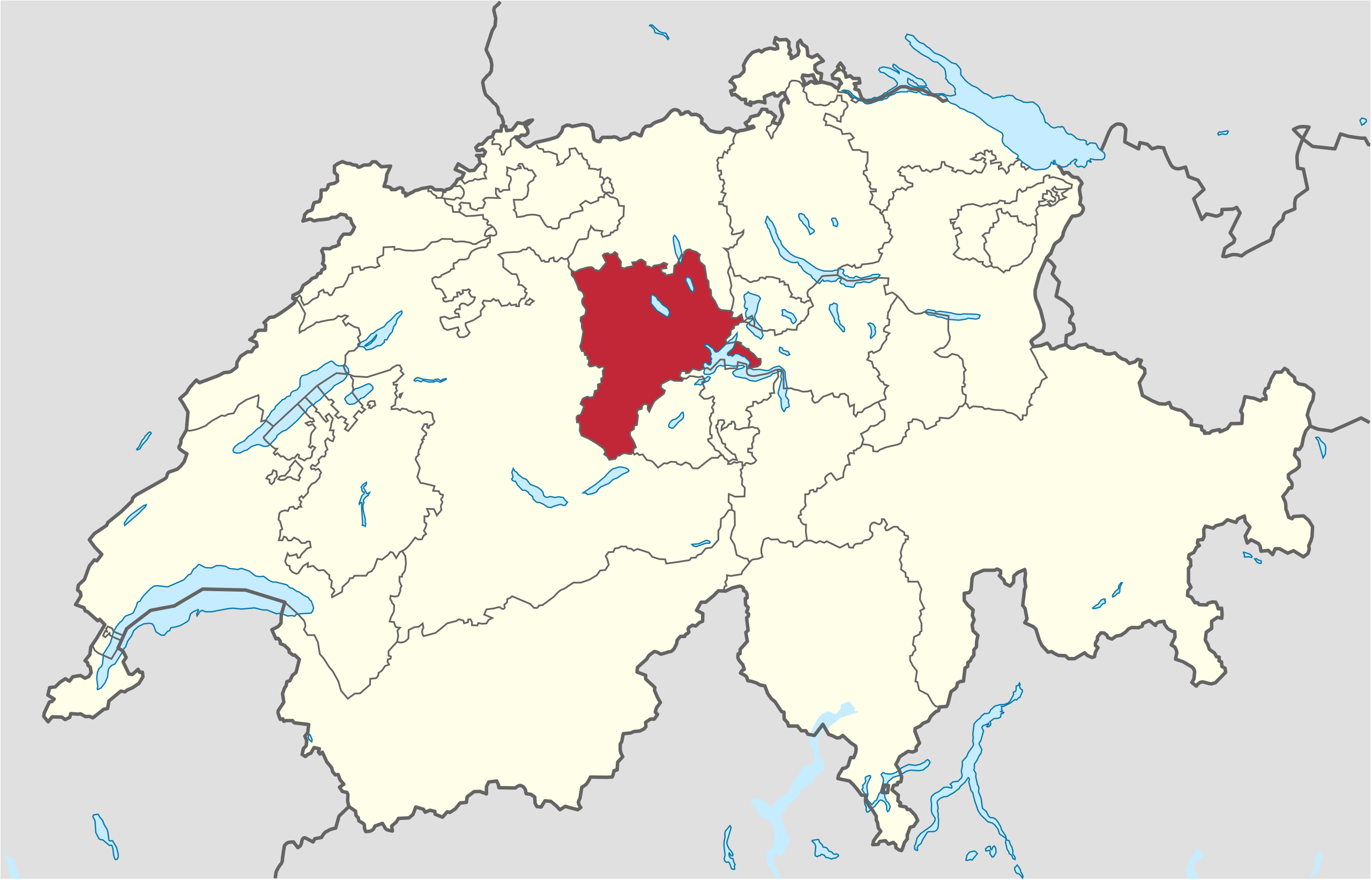 Ubicación en Suiza: Cantón