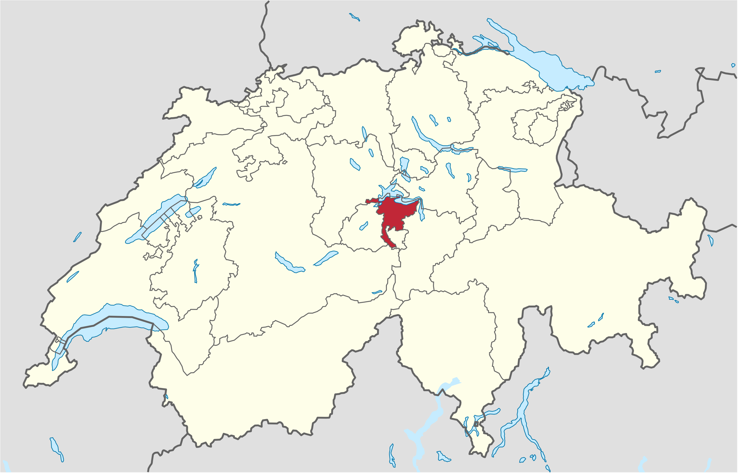 Ubicación en Suiza: Cantón