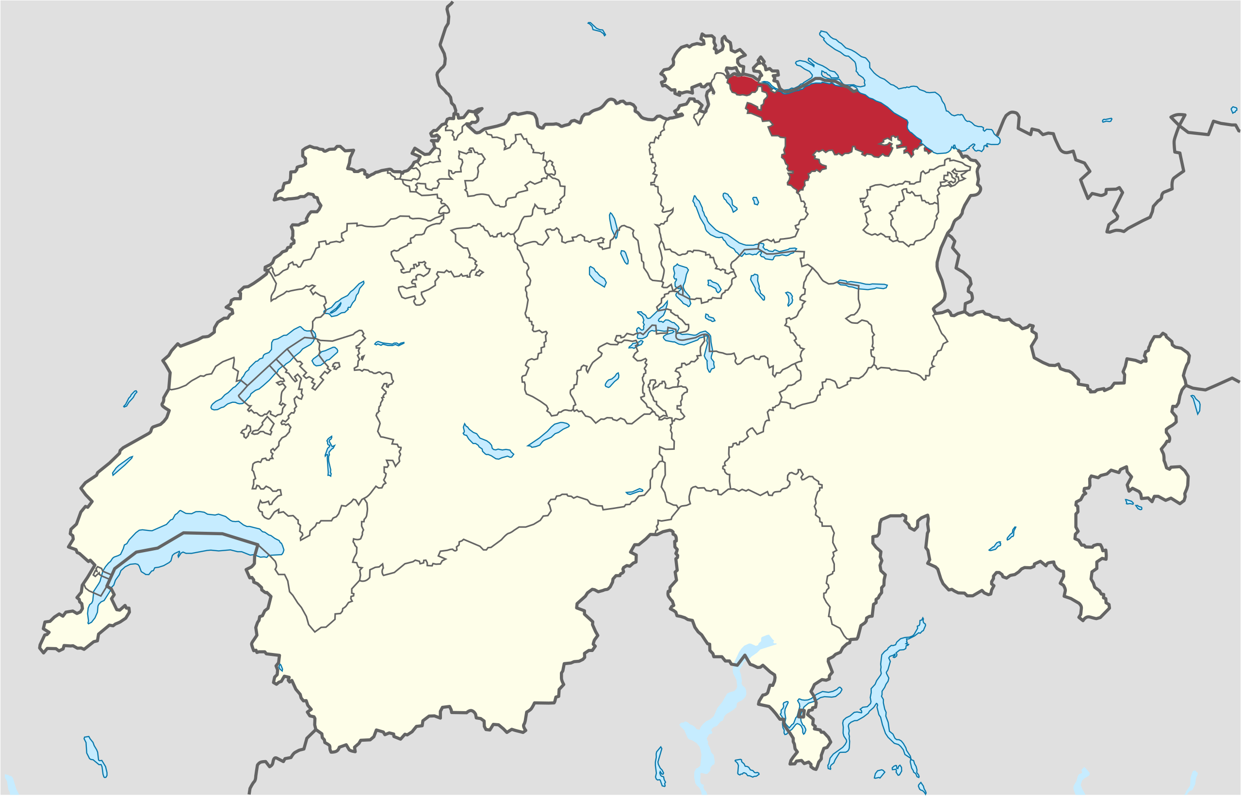 Ubicación en Suiza: Cantón
