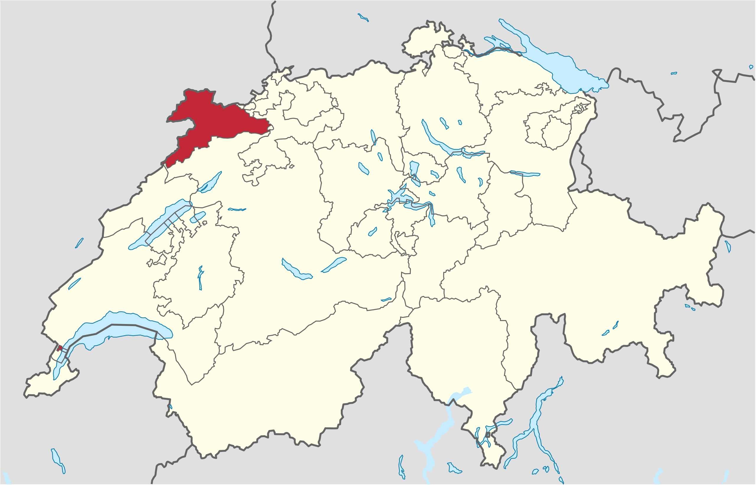 Ubicación en Suiza: Jura