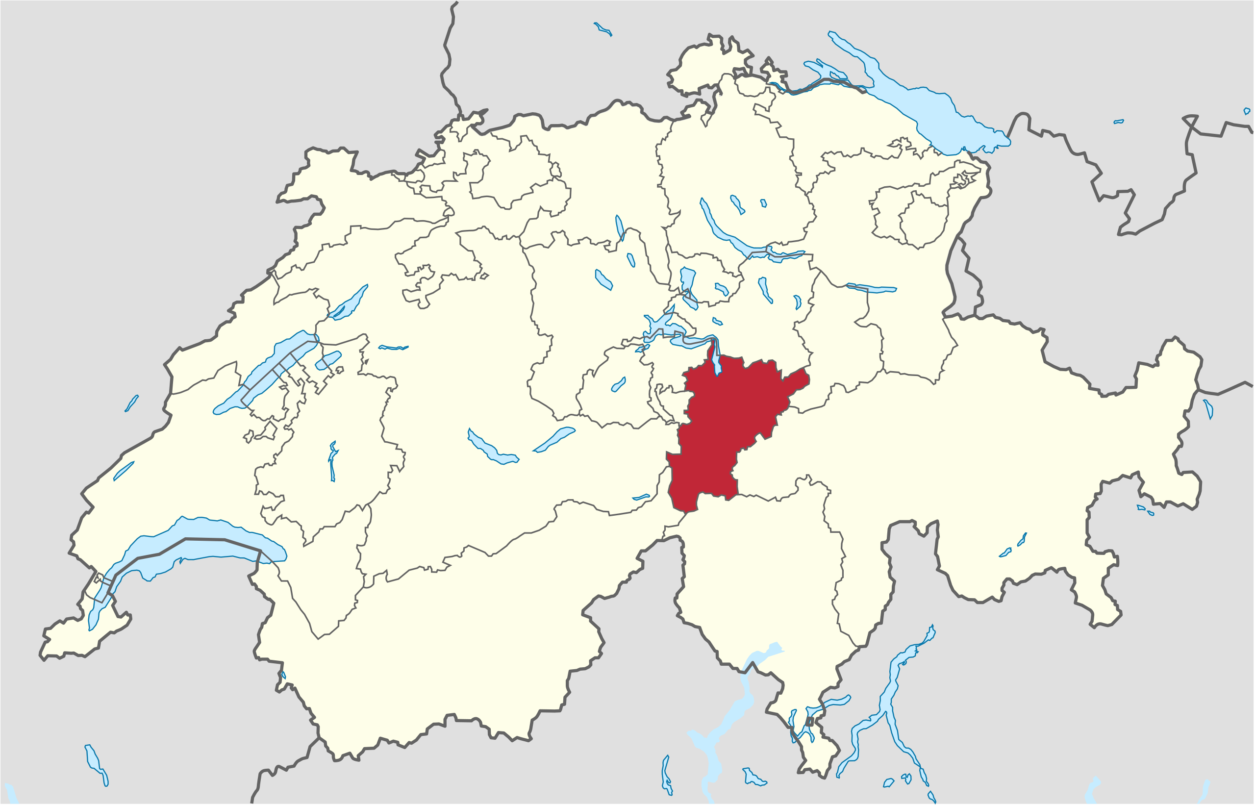 Ubicación en Suiza: Uri