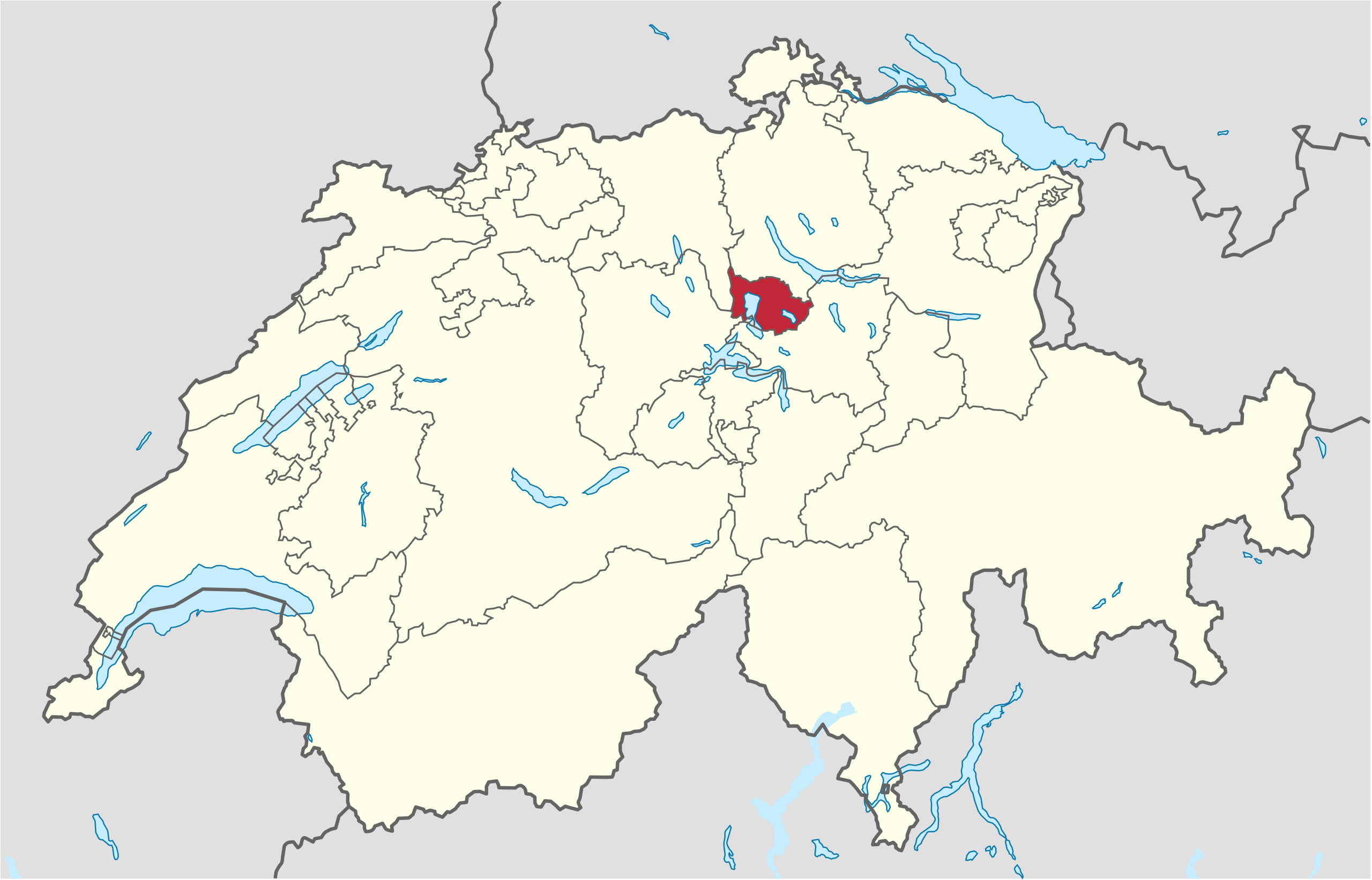 Ubicación en Suiza: Zug