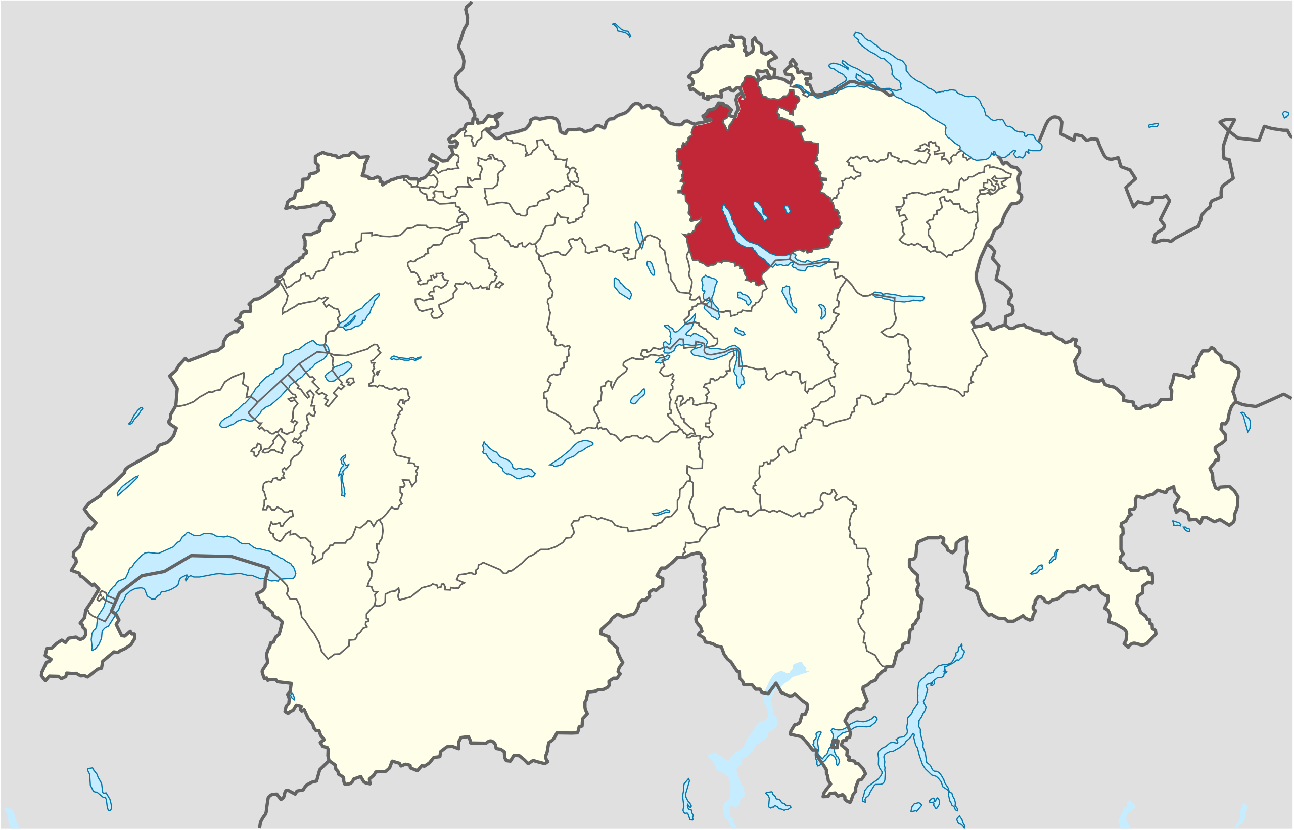 Ubicación en Suiza: Zúrich